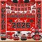 Class of 2026 Graduation Decorations Kit - Bold Red and Black Congrats Grad Banner Set with Backdrop, Card Box, Honeycomb Centerpieces, and Balloons - Complete Party Supplies for High School and College